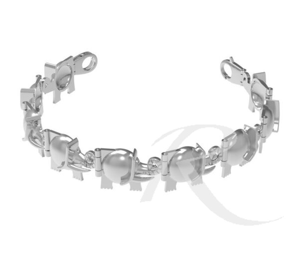 Taste of Africa Collection- Elephant silver Bracelet - Image 3