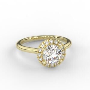halo engagement ring with 1ct lab grown diamond in 9ct gold